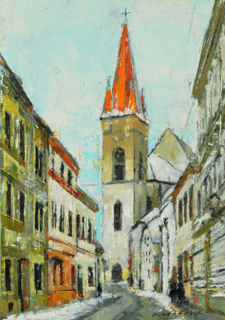 Velká Mikulášská v zimě / olej na desce / 2024